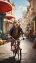 Adorable Adventure: Mouse Riding A Bicycle, A Charming And Unique Sight