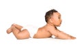 Adorable African-American baby in diaper Royalty Free Stock Photo