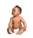 Adorable African-American baby in diaper Royalty Free Stock Photo