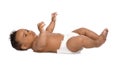 Adorable African-American baby in diaper Royalty Free Stock Photo