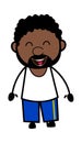 Adorable African American Man cartoon