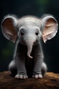 Adorable african baby elephant with big ears