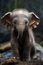 Adorable african baby elephant with big ears