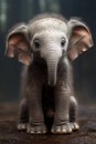 Adorable african baby elephant with big ears