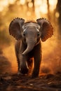 Adorable african baby elephant with big ears