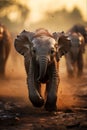 Adorable african baby elephant with big ears