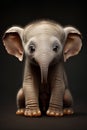 Adorable african baby elephant with big ears