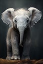 Adorable african baby elephant with big ears