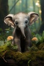 Adorable african baby elephant with big ears