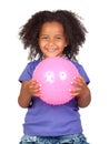 Adorable african little girl with pink ball