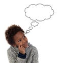 Adorable afroamerican child thinking Royalty Free Stock Photo