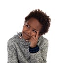 Adorable afroamerican child thinking Royalty Free Stock Photo