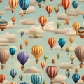 Adorable animal characters in a hot air balloon adventure Cute and lively scene suitable for childrens illustrations1