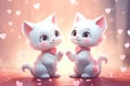 Adorable Animated Kittens Sharing Love