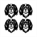 An adorable and aristocratic vector illustration of a Cavalier King Charles Spaniel. Royalty Free Stock Photo