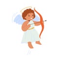 Adorable Baby Angel With A Bow and Arrow, Radiating Innocence And Charm, Ready To Spread Love And Joy Royalty Free Stock Photo