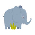 Adorable baby elephant. Side view of cute wild african animal cartoon vector illustration Royalty Free Stock Photo