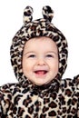 Adorable baby girl with leopard costume Royalty Free Stock Photo