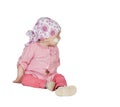 Adorable baby with a headscarf beating the disease Royalty Free Stock Photo