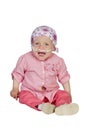 Adorable baby with a headscarf beating the disease Royalty Free Stock Photo