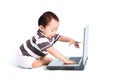 Adorable baby and laptop Royalty Free Stock Photo
