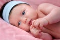 Adorable baby newborn with blue eyes