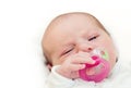 Adorable baby with pacifier