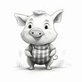 Adorable Baby Pig Drawing In Charming Character Style