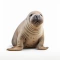 Adorable Baby Sea Lion On White Background - Photorealistic Rendering