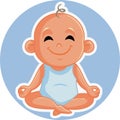 Adorable Baby Smiling and Relaxing in Yoga Pose Royalty Free Stock Photo