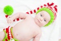 Adorable Baby Wearing Cute Knit Hat Royalty Free Stock Photo