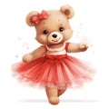 Adorable bear ballerina scene