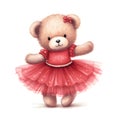 Adorable bear ballerina scene