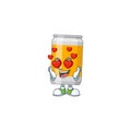 An adorable beer can cartoon mascot style with a falling in love face Royalty Free Stock Photo