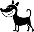Adorable black dog stencil for creative projects. Royalty Free Stock Photo