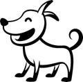 Adorable black dog stencil for creative projects. Royalty Free Stock Photo