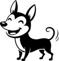 Adorable black dog stencil for creative projects. Royalty Free Stock Photo