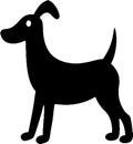 Adorable black dog stencil for creative projects. Royalty Free Stock Photo