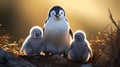 adorable black and white baby penquins, nestlings Royalty Free Stock Photo