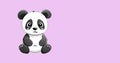 Adorable Black & White Panda Bear with Expressive Eyes in Nature, Generative AI