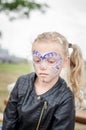 Little girl with body painting Royalty Free Stock Photo