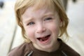 Adorable blond little girl crying portrait Royalty Free Stock Photo