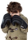 Adorable boy with boxing gloves Royalty Free Stock Photo