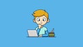 Adorable Boy Contemplating Classroom Tasks Vector Art Inspiration Royalty Free Stock Photo