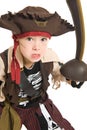 Adorable boy in pirate costume