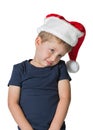 Adorable boy in red cap of Santa Claus Royalty Free Stock Photo