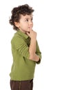 Adorable boy thinking Royalty Free Stock Photo