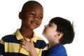 Adorable Boys Telling Secrets Royalty Free Stock Photo