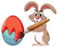 Adorable Brown Rabbit Painting Easter Egg