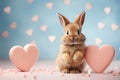 Adorable bunny with heart, perfect for Valentine's